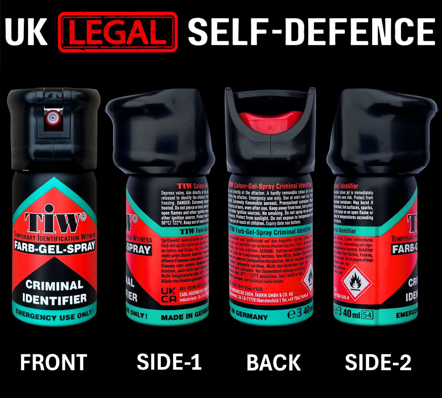 40mL 'Flip-Top' Farb-Gel-Spray with Heavy-Duty Holster